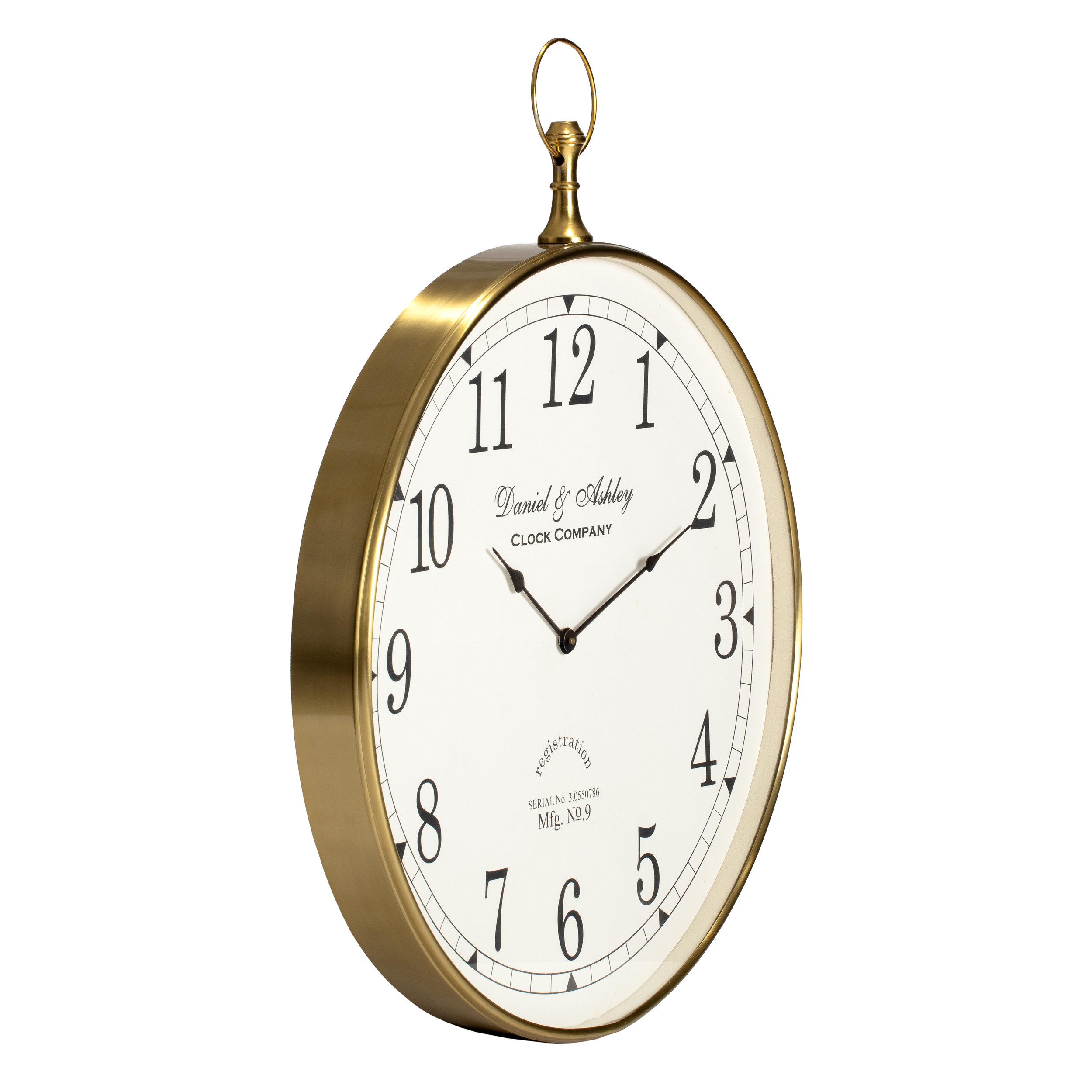 Wall Clock 24 Inches Round Metal Wall Clock Gold Finish