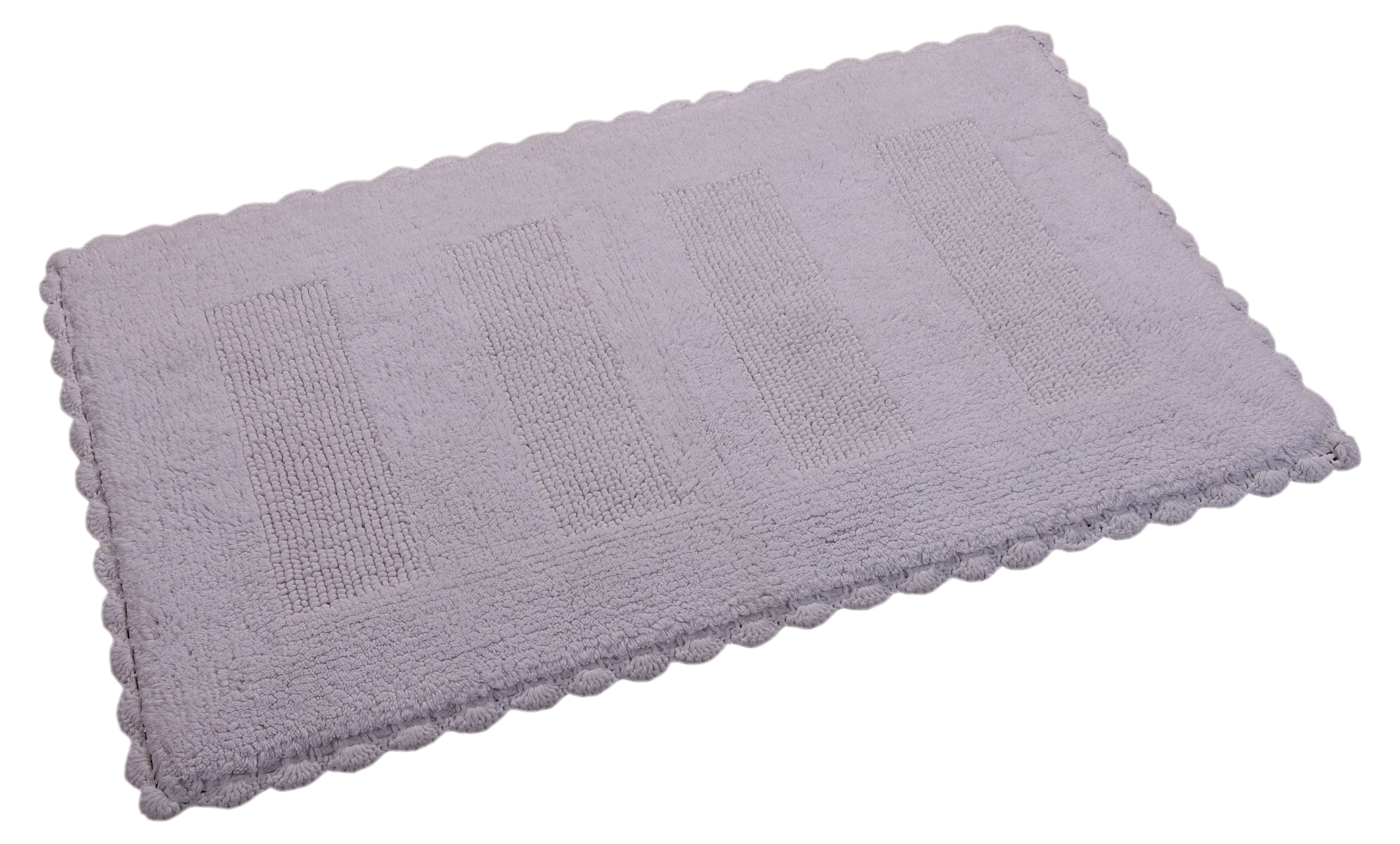 Bath Rug Saffron Fabs 50x30 Inches 100 Cotton White Crochet Lace